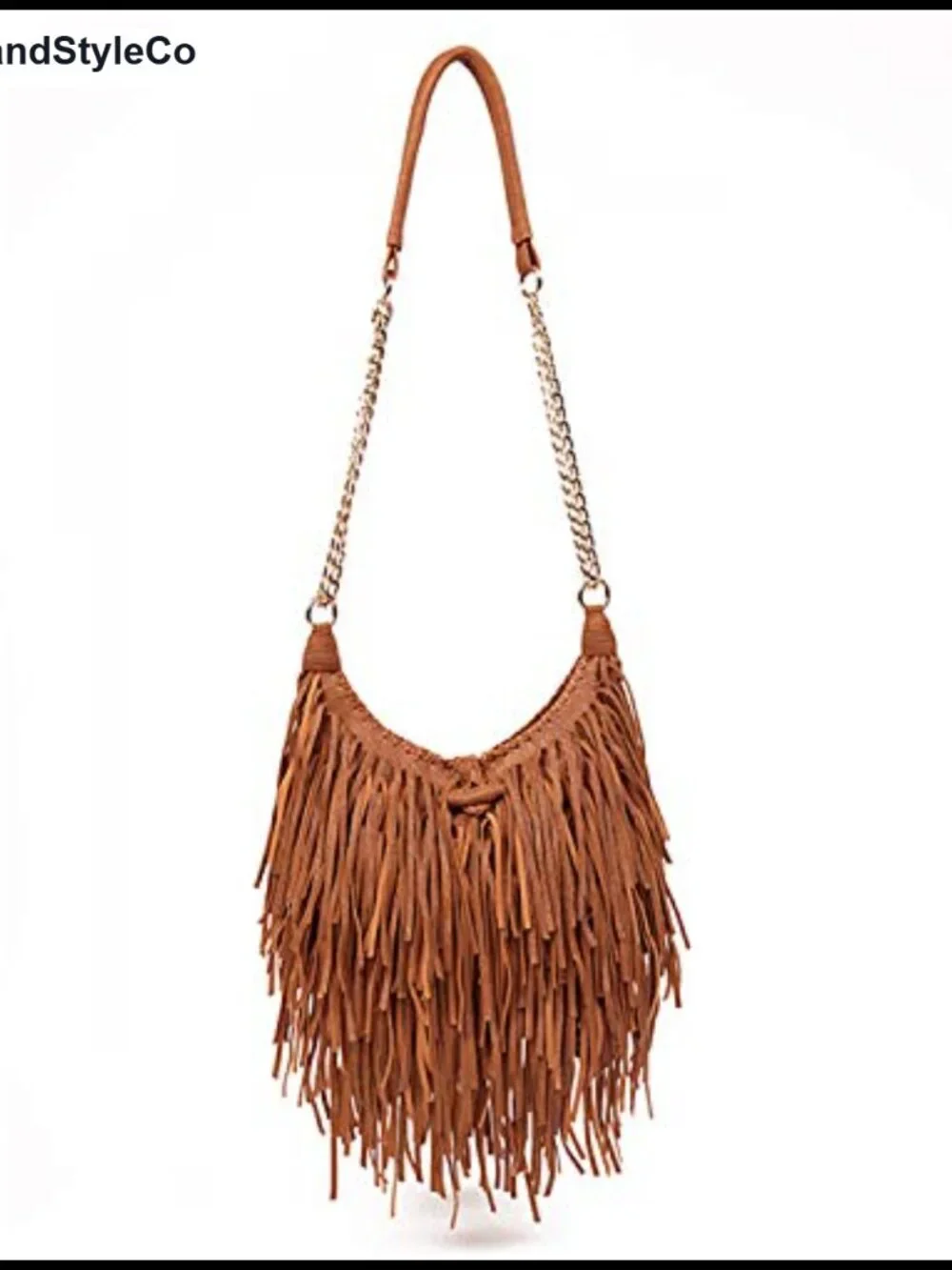 Women Fringe Tassel Cross Body Bag PU Leather Leisure Shoulder Bag